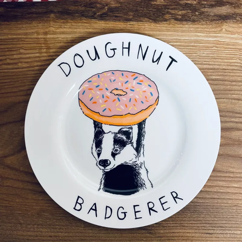 Jimbob Art Doughnut Badgerer Side Plate-1